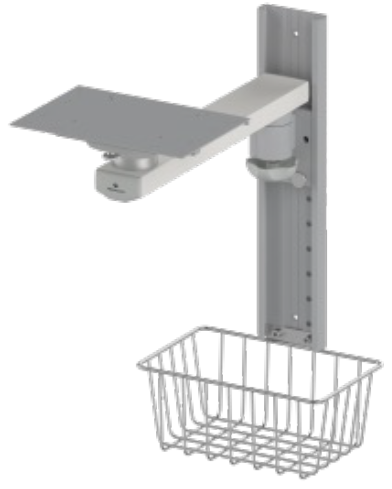 Swivel wall-mounted monitor holder with basket